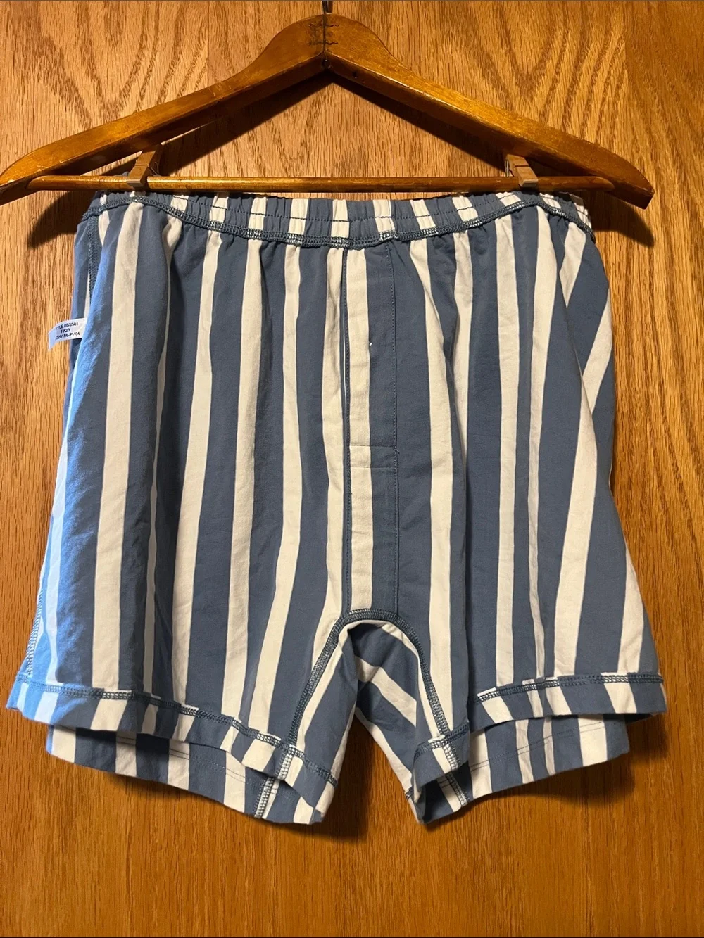 J. Crew Blue and White Vertical Stripe Cotton Boxers